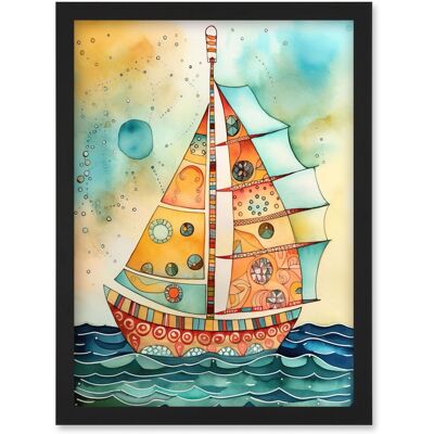 Artery8 - Sailboat Concept - A4 - Framed - Wall Art Print Artery8 - Sailboat Concept - A4 - Framed - Wall Art Print