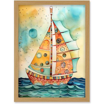 Artery8 - Sailboat Concept With Dorsal Fin - Framed Wall Art Artery8 - Sailboat Concept With Dorsal Fin - Framed Wall Art
