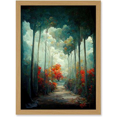 Artery8 - Autumn Forest Path - A4 - Framed Wall Art Artery8 - Autumn Forest Path - A4 - Framed Wall Art