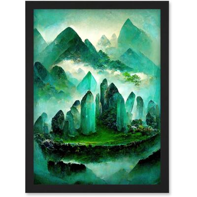 Artery8 - Mystical Jade - A4 - Framed - Wall Art Artery8 - Mystical Jade - A4 - Framed - Wall Art
