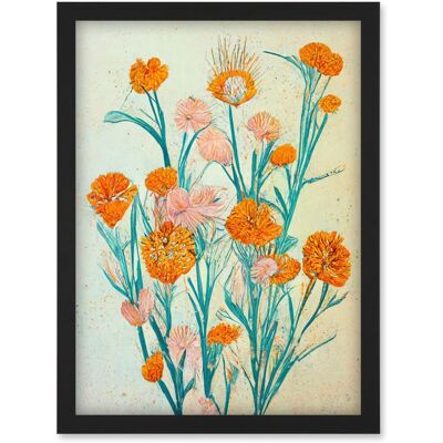 Artery8 - Boho Marigold - Teal Orange - Wall Art Artery8 - Boho Marigold - Teal Orange - Wall Art