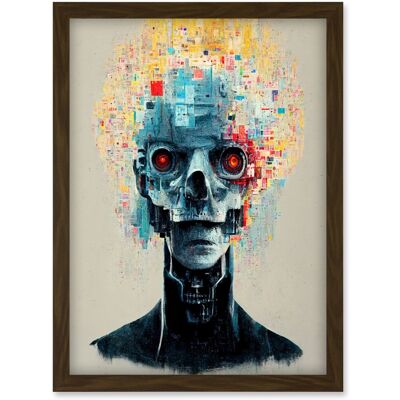 Artery8 - Android Cyborg AI Skull - Framed - A4 - Wall Art Artery8 - Android Cyborg AI Skull - Framed - A4 - Wall Art