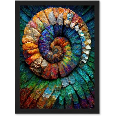 Artery8 - Bright Ammonite Fossil - Framed - Wall Art Print Artery8 - Bright Ammonite Fossil - Framed - Wall Art Print