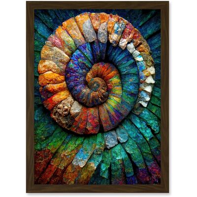 Artery8 - Ammonite Fossil Artwork - Framed wall art print Artery8 - Ammonite Fossil Artwork - Framed wall art print
