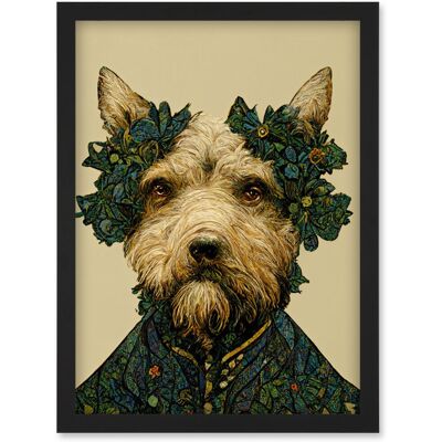 Artery8 - Westie Dog Artwork - A4 - Framed - Wall Art Artery8 - Westie Dog Artwork - A4 - Framed - Wall Art