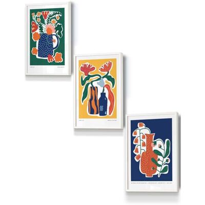 ARTZE Artisan Flower Market in Blue, Yellow & Green Framed Wall Art - Small in White Size: W33 cm x H45 cm x D20mm White W33 cm x H45 cm x D20mm ARTZE Artisan Flower Market in Blue, Yellow & Green Framed Wall Art - Small in White Size: W33 cm x H45 cm x D20mm White W33 cm x H45 cm x D20mm