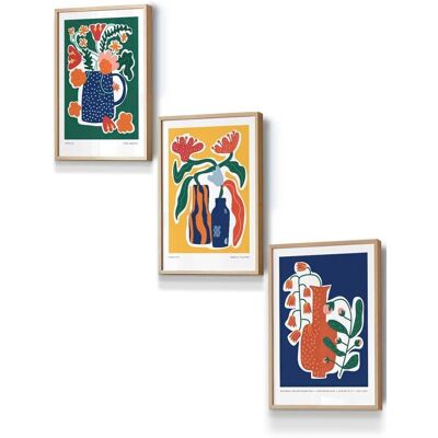 ARTZE Artisan Flower Market in Blue, Yellow & Green Framed Wall Art - Small in Light Oak Size: W33 cm x H45 cm x D20mm Light Oak W33 cm x H45 cm x D20mm ARTZE Artisan Flower Market in Blue, Yellow & Green Framed Wall Art - Small in Light Oak Size: W33 cm x H45 cm x D20mm Light Oak W33 cm x H45 cm x D20mm