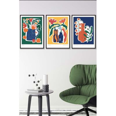 ARTZE Artisan Flower Market in Blue, Yellow & Green Framed Wall Art - Medium in Black Size: W45 cm x H62 cm x D20mm Black W45 cm x H62 cm x D20mm ARTZE Artisan Flower Market in Blue, Yellow & Green Framed Wall Art - Medium in Black Size: W45 cm x H62 cm x D20mm Black W45 cm x H62 cm x D20mm