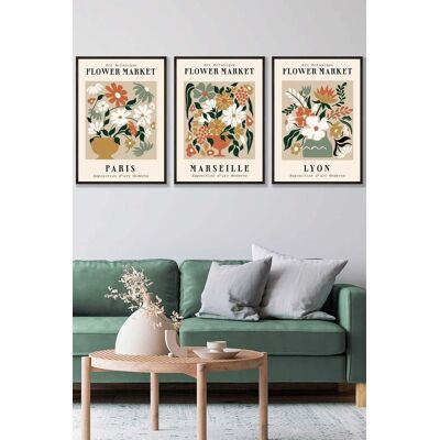 ARTZE Flower Market Paris Exhibition in Neutral Colours Framed Wall Art - Large in Black Size: W53 cm x H73 cm x D20mm Black W53 cm x H73 cm x D20mm ARTZE Flower Market Paris Exhibition in Neutral Colours Framed Wall Art - Large in Black Size: W53 cm x H73 cm x D20mm Black W53 cm x H73 cm x D20mm