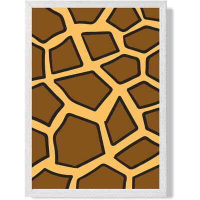 ARTZE Cute Cartoon Style Giraffe Print Framed Print SIZE: A4 with White Frame in Brown Size: A3 Brown A3 ARTZE Cute Cartoon Style Giraffe Print Framed Print SIZE: A4 with White Frame in Brown Size: A3 Brown A3