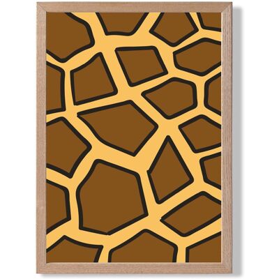 ARTZE Cute Cartoon Style Giraffe Print Framed Print SIZE: A4 with Oak Frame in Brown Size: A3 Brown A3 ARTZE Cute Cartoon Style Giraffe Print Framed Print SIZE: A4 with Oak Frame in Brown Size: A3 Brown A3