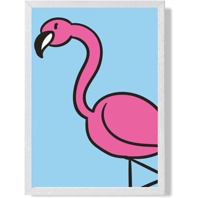 ARTZE Cute Cartoon Style Flamingo Framed Print SIZE: A3 with White Frame in Pink Size: A4 Pink A4 ARTZE Cute Cartoon Style Flamingo Framed Print SIZE: A3 with White Frame in Pink Size: A4 Pink A4