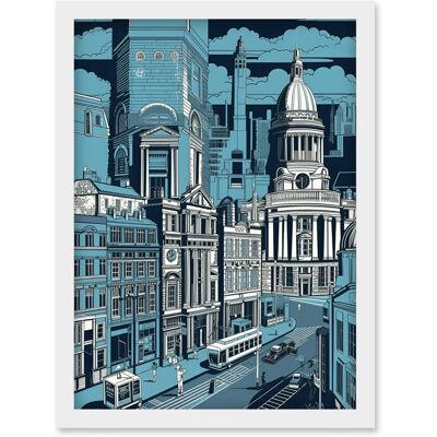 Artery8 - Belfast Cityscape - Linocut - Wall Art Artery8 - Belfast Cityscape - Linocut - Wall Art