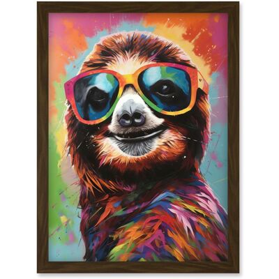 Artery8 - Sloth Art A4 - Multicoloured - Wall Art Print Artery8 - Sloth Art A4 - Multicoloured - Wall Art Print