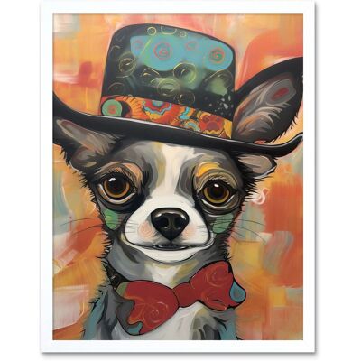 Artery8 - Chihuahua Top Hat Bowtie - 12x16 - Framed - Art Print Artery8 - Chihuahua Top Hat Bowtie - 12x16 - Framed - Art Print