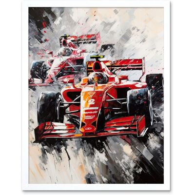 Artery8 Wall Art Print Grand Prix Track Circuit Cars Racing Paint Splat Art Framed in White Size: W12" x H16" White W12" x H16" Artery8 Wall Art Print Grand Prix Track Circuit Cars Racing Paint Splat Art Framed in White Size: W12" x H16" White W12" x H16"