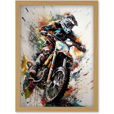 Artery8 - Motocross Racer - A4 - Framed Wall Art Artery8 - Motocross Racer - A4 - Framed Wall Art