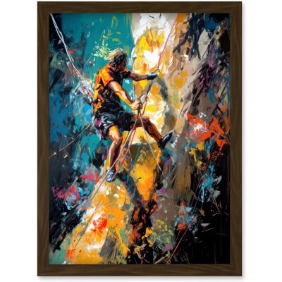 Artery8 - Rock Climber - Multicoloured - Framed Wall Art Artery8 - Rock Climber - Multicoloured - Framed Wall Art