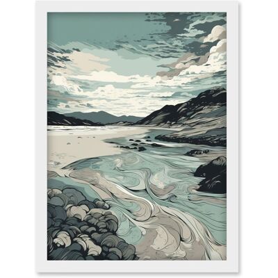 Artery8 - Luskentyre Beach - Framed - A4 - Wall Art Artery8 - Luskentyre Beach - Framed - A4 - Wall Art