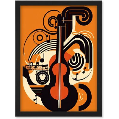 Artery8 - Abstract Guitar Graphic - Black - A4 - Poster Artery8 - Abstract Guitar Graphic - Black - A4 - Poster