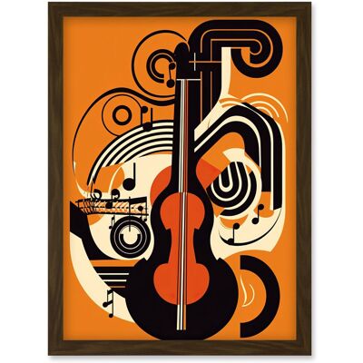 Artery8 - Abstract Guitar Graphic - A4 - Framed Art Print Artery8 - Abstract Guitar Graphic - A4 - Framed Art Print