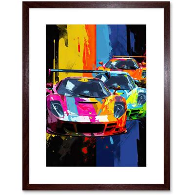 Artery8 Wall Art Print Sport Racing Cars Vibrant Supercar Race Mancave Gift for Him Artwork Framed 9X7 Inch in Brown Size: W7" x H9" Brown W7" x H9" Artery8 Wall Art Print Sport Racing Cars Vibrant Supercar Race Mancave Gift for Him Artwork Framed 9X7 Inch in Brown Size: W7" x H9" Brown W7" x H9"