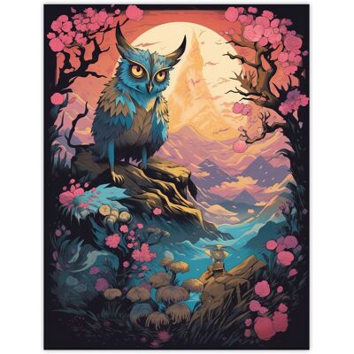 Artery8 Wall Art Print Owl Yokai Concept Art Painting Mythical Folklore Creature Standing Before Warrior in a Cherry Blossom Forest Landscape at Multicolor W24" x H32" Artery8 Wall Art Print Owl Yokai Concept Art Painting Mythical Folklore Creature Standing Before Warrior in a Cherry Blossom Forest Landscape at Multicolor W24" x H32"