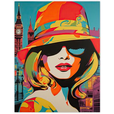 Artery8 Wall Art Print 1960s London Chic Retro Neon Orange Blue Woman Portrait With Big Ben Vibrant Bold Bright Colourful Painting Poster Multicolor W24" x H32" Artery8 Wall Art Print 1960s London Chic Retro Neon Orange Blue Woman Portrait With Big Ben Vibrant Bold Bright Colourful Painting Poster Multicolor W24" x H32"