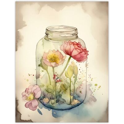 Artery8 Wall Art Print Wildflowers In Glass Jar Soft Watercolour Painting Pink Spring Flowers Blooms Nature Colourful Bright Floral Modern Artwork Pink W24" x H32" Artery8 Wall Art Print Wildflowers In Glass Jar Soft Watercolour Painting Pink Spring Flowers Blooms Nature Colourful Bright Floral Modern Artwork Pink W24" x H32"