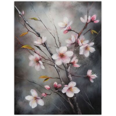 Artery8 Wall Art Print Cherry Blossom Tree Branch Soft Pastel Painting Pink Grey Elegant Detail Bloom Nature Colourful Bright Floral Modern Artwork Grey W24" x H32" Artery8 Wall Art Print Cherry Blossom Tree Branch Soft Pastel Painting Pink Grey Elegant Detail Bloom Nature Colourful Bright Floral Modern Artwork Grey W24" x H32"