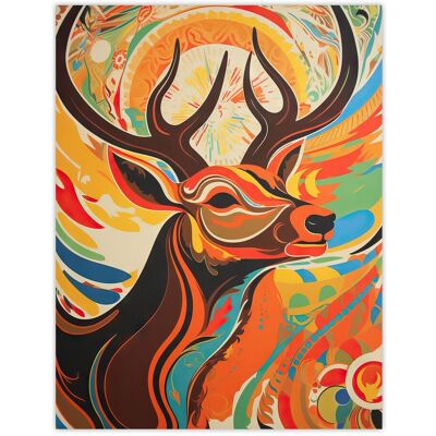 Artery8 Wall Art Print Abstract Majestic Stag Autumn Hues Sunrise Reindeer Head Portrait Vibrant Bold Bright Colourful Painting Poster Multicolor W12" x H16" Artery8 Wall Art Print Abstract Majestic Stag Autumn Hues Sunrise Reindeer Head Portrait Vibrant Bold Bright Colourful Painting Poster Multicolor W12" x H16"