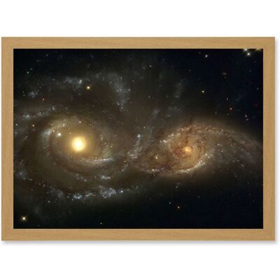 Artery8 Hubble Space Telescope Image Interacting Spiral Galaxies NGC 2207 & IC 2163 In Near Collision Cosmic Dance Art Print Framed Poster Wall Decor Beige W12" x H16" Artery8 Hubble Space Telescope Image Interacting Spiral Galaxies NGC 2207 & IC 2163 In Near Collision Cosmic Dance Art Print Framed Poster Wall Decor Beige W12" x H16"