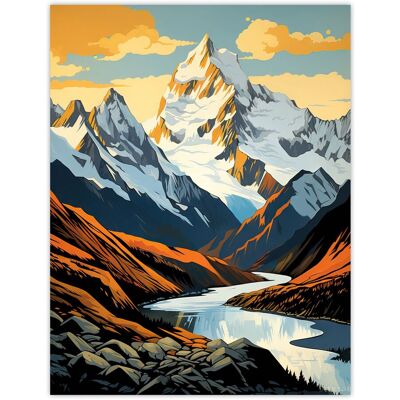 Artery8 Aoraki Mount Cook Artwork National Park New Zealand Snow Peaked Mountain Cloud Piercer Unframed Wall Art Print Poster Home Decor Premium Multicolor W12" x H16" Artery8 Aoraki Mount Cook Artwork National Park New Zealand Snow Peaked Mountain Cloud Piercer Unframed Wall Art Print Poster Home Decor Premium Multicolor W12" x H16"