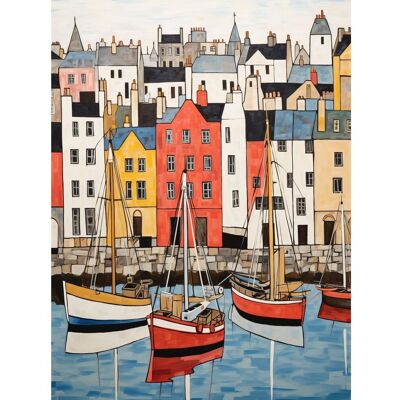 Artery8 Wall Art Print Colourful Town Harbour Acrylic Painting Red Yellow Blue Fishing Boats Coastal Townscape Poster Size: W24" x H32" Multicolor W24" x H32" Artery8 Wall Art Print Colourful Town Harbour Acrylic Painting Red Yellow Blue Fishing Boats Coastal Townscape Poster Size: W24" x H32" Multicolor W24" x H32"