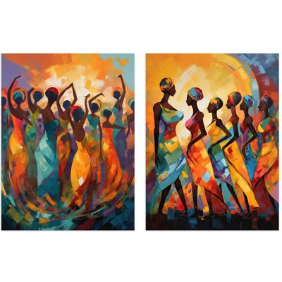 Artery8 Wall Art Print Set of 2 s Modern African Dance Bright Vibrant Colourful Sun Beams 2 Pack Poster Living Room s Size: W12" x H16" Multicolor W12" x H16" Artery8 Wall Art Print Set of 2 s Modern African Dance Bright Vibrant Colourful Sun Beams 2 Pack Poster Living Room s Size: W12" x H16" Multicolor W12" x H16"