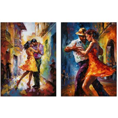 Artery8 Wall Art Print Set of 2 s Salsa Street Dance Latina Vibrant Oil Paint 2 Pack Poster Living Room s Size: W12" x H16" Multicolor W12" x H16" Artery8 Wall Art Print Set of 2 s Salsa Street Dance Latina Vibrant Oil Paint 2 Pack Poster Living Room s Size: W12" x H16" Multicolor W12" x H16"