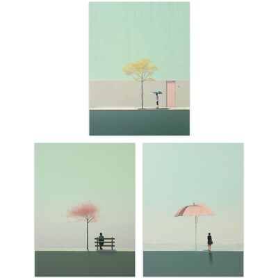 Artery8 Wall Art Print Set of 3 s Minimalist Sage Green Aesthetic Tree Umbrella Park 3 Pack Poster Living Room s in Pale Green Size: W12" x H16" Pale Green W12" x H16" Artery8 Wall Art Print Set of 3 s Minimalist Sage Green Aesthetic Tree Umbrella Park 3 Pack Poster Living Room s in Pale Green Size: W12" x H16" Pale Green W12" x H16"