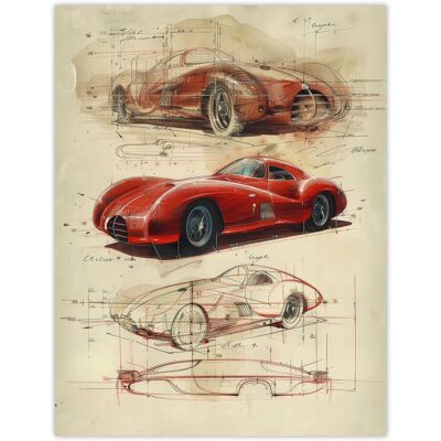 Artery8 Wall Art Print Red Sports Car Design Sketch Drawing Poster Size: W24" x H32" Red W24" x H32" Artery8 Wall Art Print Red Sports Car Design Sketch Drawing Poster Size: W24" x H32" Red W24" x H32"