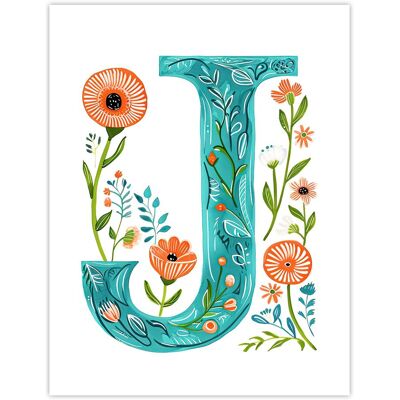 Artery8 Women's Wall Art Print Letter J in Watercolour Wildflowers Poppy Abstract Floral Word Art For Her Poster Size: W24" x H32" Multicolor W24" x H32" Artery8 Women's Wall Art Print Letter J in Watercolour Wildflowers Poppy Abstract Floral Word Art For Her Poster Size: W24" x H32" Multicolor W24" x H32"