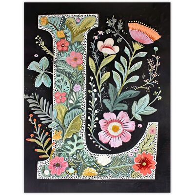 Artery8 Women's Wall Art Print Letter L Watercolour Wildflowers Colourful Nature Floral Word Art For Her Poster Size: W24" x H32" Multicolor W24" x H32" Artery8 Women's Wall Art Print Letter L Watercolour Wildflowers Colourful Nature Floral Word Art For Her Poster Size: W24" x H32" Multicolor W24" x H32"