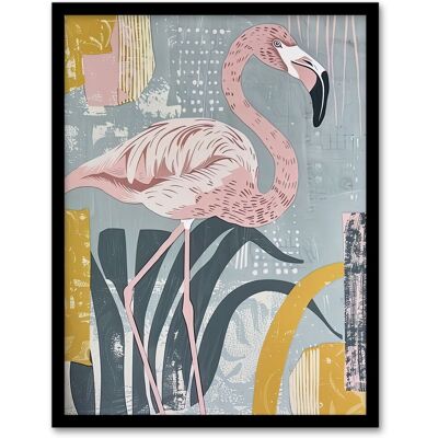 Artery8 Flamingo Bird Pastel Colour Nature Design Framed Art Print in Pink Size: W12" x H16" Pink W12" x H16" Artery8 Flamingo Bird Pastel Colour Nature Design Framed Art Print in Pink Size: W12" x H16" Pink W12" x H16"