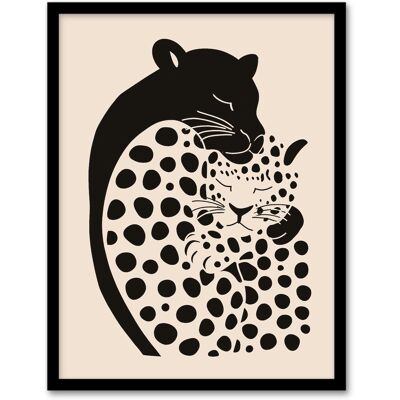 Artery8 Panther & Leopard Abstract Minimalism Animals Framed Art Print in Black Size: W12" x H16" Black W12" x H16" Artery8 Panther & Leopard Abstract Minimalism Animals Framed Art Print in Black Size: W12" x H16" Black W12" x H16"