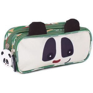Les Deglingos 2-Zip Animal Face Pencil Case - Rototos the Panda Multicolor Les Deglingos 2-Zip Animal Face Pencil Case - Rototos the Panda Multicolor