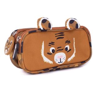Les Deglingos 2-Zip Animal Face Pencil Case - Speculos the Tiger in Copper Copper Les Deglingos 2-Zip Animal Face Pencil Case - Speculos the Tiger in Copper Copper