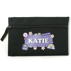 Personalised Memento Company Women's Personalised Good Vibes Black Pencil Case Black Personalised Memento Company Women's Personalised Good Vibes Black Pencil Case Black