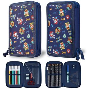 PAW Patrol Pencil Case with Stationery Set - Characters: Marshall, Chase, Rubble - Navy - Double ZIP - Pencil Case PAW Patrol Pencil Case with Stationery Set - Characters: Marshall, Chase, Rubble - Navy - Double ZIP - Pencil Case
