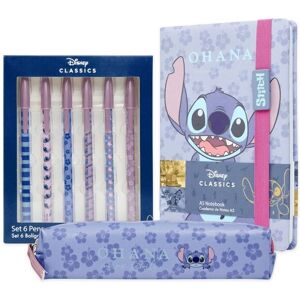 Disney Women's Stitch Stationary Set A5 Notebook Pencils & Pencil Case Multicolor Disney Women's Stitch Stationary Set A5 Notebook Pencils & Pencil Case Multicolor