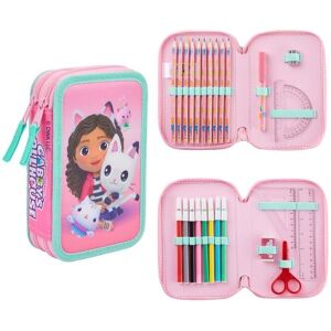 Gabby's Dollhouse Women's Pencil Case Double Zip in Pink Pink Gabby's Dollhouse Women's Pencil Case Double Zip in Pink Pink