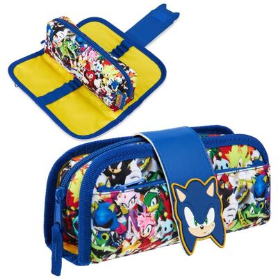 Sonic The Hedgehog Pencil Case - 2-in-1 with Multiple Compartments Sonic The Hedgehog Pencil Case - 2-in-1 with Multiple Compartments