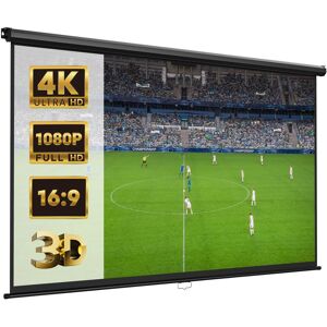 VonHaus 80" Wall & Ceiling Mountable Pull Down Projection Screen in White White VonHaus 80" Wall & Ceiling Mountable Pull Down Projection Screen in White White